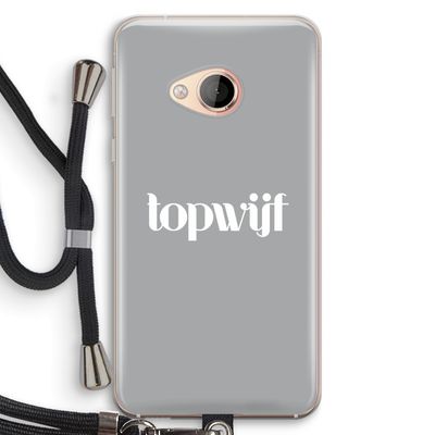 Topwijf Grijs Wit: HTC U Play Transparant Hoesje met koord