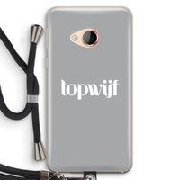 Topwijf Grijs Wit: HTC U Play Transparant Hoesje met koord