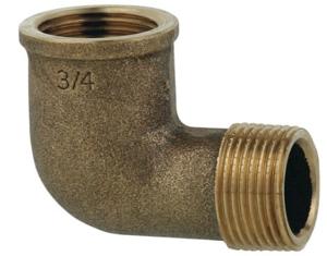 Kirchhoff Rood messing bocht 90°, blank, 1"IT x 1"ET, (3092) - 988956413