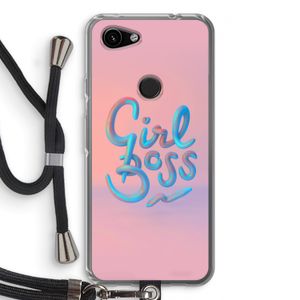 Girl boss: Pixel 3a Transparant Hoesje met koord