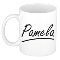 Pamela voornaam kado beker / mok sierlijke letters - gepersonaliseerde mok met naam   - - thumbnail