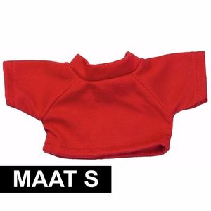 Knuffel kleding rood T-shirt S voor Clothies knuffels