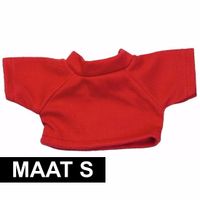 Knuffel kleding rood T-shirt S voor Clothies knuffels   - - thumbnail
