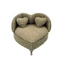 Doos-Juwelenkistje Versa Grijs Polyester Metaal Spiegel Hout MDF 16 X 13,5 X 16 CM Sofa