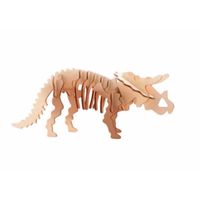 Houten 3D puzzel dinosaurus Triceratops 21 cm - thumbnail