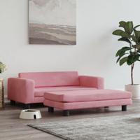 Hondenmand met verlengstuk 100x50x30 cm fluweel roze - thumbnail