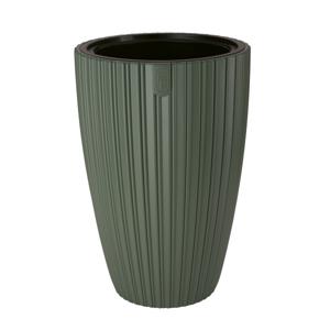 Form Plastic Plantenpot/bloempot Mika - kunststof - groen - D30 x H48 cm - met binnenpot