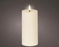 Lumineo solar kaars plastic crème Ø7 x 15 cm warm wit