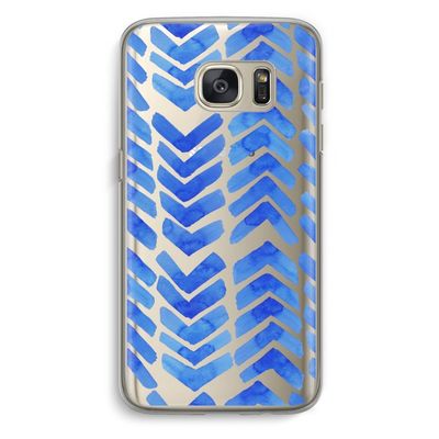 Blauwe pijlen: Samsung Galaxy S7 Transparant Hoesje