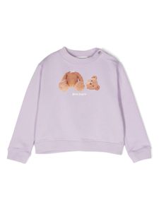 Palm Angels Kids sweat Broken Bear en coton - Violet