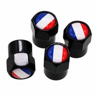 TT-products ventieldoppen aluminium Franse vlag zwart 4 stuks - thumbnail