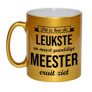 Gouden leukste en meest geweldige meester cadeau koffiemok / theebeker 330 ml