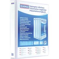 DONAU personaliseerbare ringmap, PP, ft A4, 4 D-ringen van 30 mm, wit