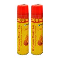 Aansteker gas - 2x - 300 ml - butaan gasfles - navulling - voor kooktoestellen/aanstekers