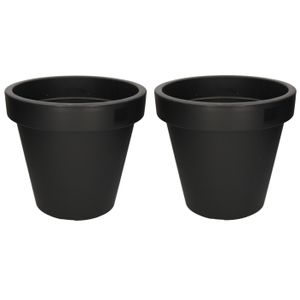 Set van 5x stuks zwarte bloempotten/plantenpotten 35 cm