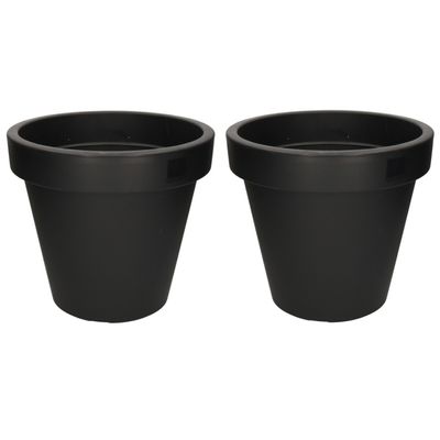 Set van 5x stuks zwarte bloempotten/plantenpotten 35 cm