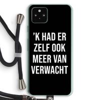 Meer verwacht - Zwart: Pixel 5a 5G Transparant Hoesje met koord