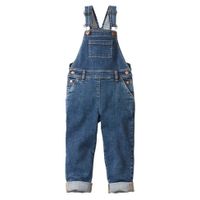 Jeans-tuinbroek van bio-katoen, donkerblauw Maat: 86/92 - thumbnail