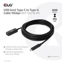 club3D USB-kabel USB 3.2 Gen2 (USB 3.1 Gen2) USB-C stekker, USB-B bus 5.00 m Zwart CAC-1536 - thumbnail