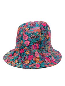 ERES Bobby floral-print reversible bucket hat - Bleu