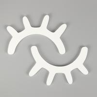 1 paar schattig houten 3D wimper muur sticker decor slaapkamer achtergrond muur sticker (wit)