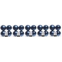 20x Kunststof kerstballen glanzend/mat donkerblauw 10 cm kerstboom versiering/decoratie   -