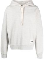 Jil Sander hoodie en coton à lien de resserrage - Gris