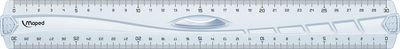 Maped decimeterlat Geometric driedubbele decimeter, 30 cm, transparant
