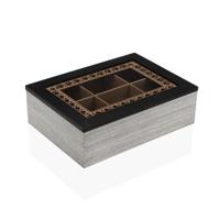 Box for Infusions Versa Zwart Hout MDF 18 x 7,5 x 24 cm