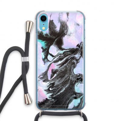 Pastel zwart: iPhone XR Transparant Hoesje met koord