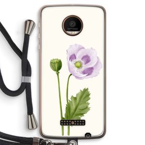 Purple poppy: Motorola Moto Z Force Transparant Hoesje met koord