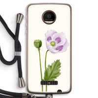 Purple poppy: Motorola Moto Z Force Transparant Hoesje met koord