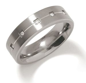 Boccia 0101-20 Ring Titanium-Diamant zilverkleurig 6 mm 5-0,025 crt Maat 57
