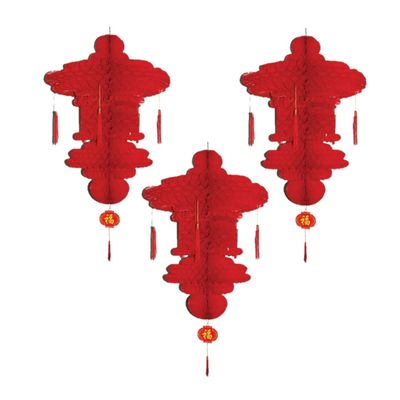 3x stuks chinese lampion hangdecoratie 90 x 60 cm