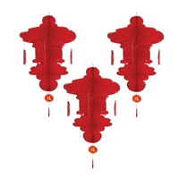 3x stuks chinese lampion hangdecoratie 90 x 60 cm