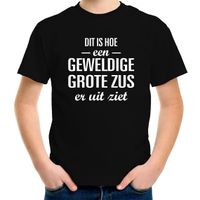 Geweldige grote zus cadeau t-shirt zwart meisjes / kinderen