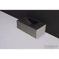 Forzalaqua Venetia fonteinbak 40x22x10cm wasbak Links 0 kraangaten Natuursteen Hardsteen gezoet & gefrijnd 8011326