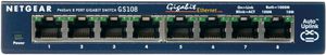 NETGEAR ProSAFE Unmanaged Switch - GS108GE - Desktop - 8 Gigabit Ethernet poorten 10/100/1000 Mbps
