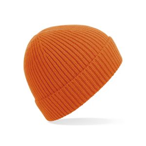 Ribbed beanie wintermuts in het oranje   -