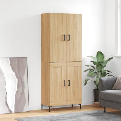 Hoge kast 69,5x34x180 cm bewerkt hout sonoma eikenkleurig