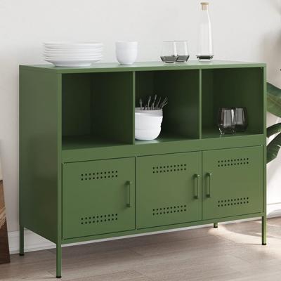 Dressoir 100,5x39x79 cm staal olijfgroen