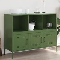 Dressoir 100,5x39x79 cm staal olijfgroen