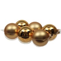 6x stuks glazen kerstballen goud 8 cm mat/glans