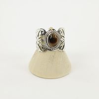 Zilveren Ring met Tijgeroog Maat 17 (Sterling Zilver 925) - thumbnail