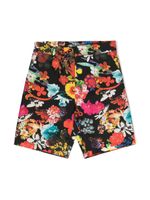 Moschino Kids short en coton à fleurs - Noir