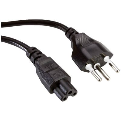 Value Stroom Aansluitkabel [1x T12-stekker - 1x IEC-bus] 1 m Zwart