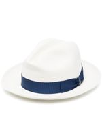 Borsalino fédora Panama à ruban - Blanc