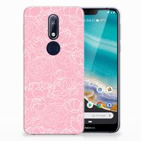 Nokia 7.1 TPU Case White Flowers