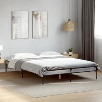 Bedframe bewerkt hout metaal grijs sonoma eiken 120x190 cm - thumbnail