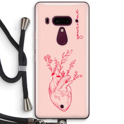 Blooming Heart: HTC U12+ Transparant Hoesje met koord